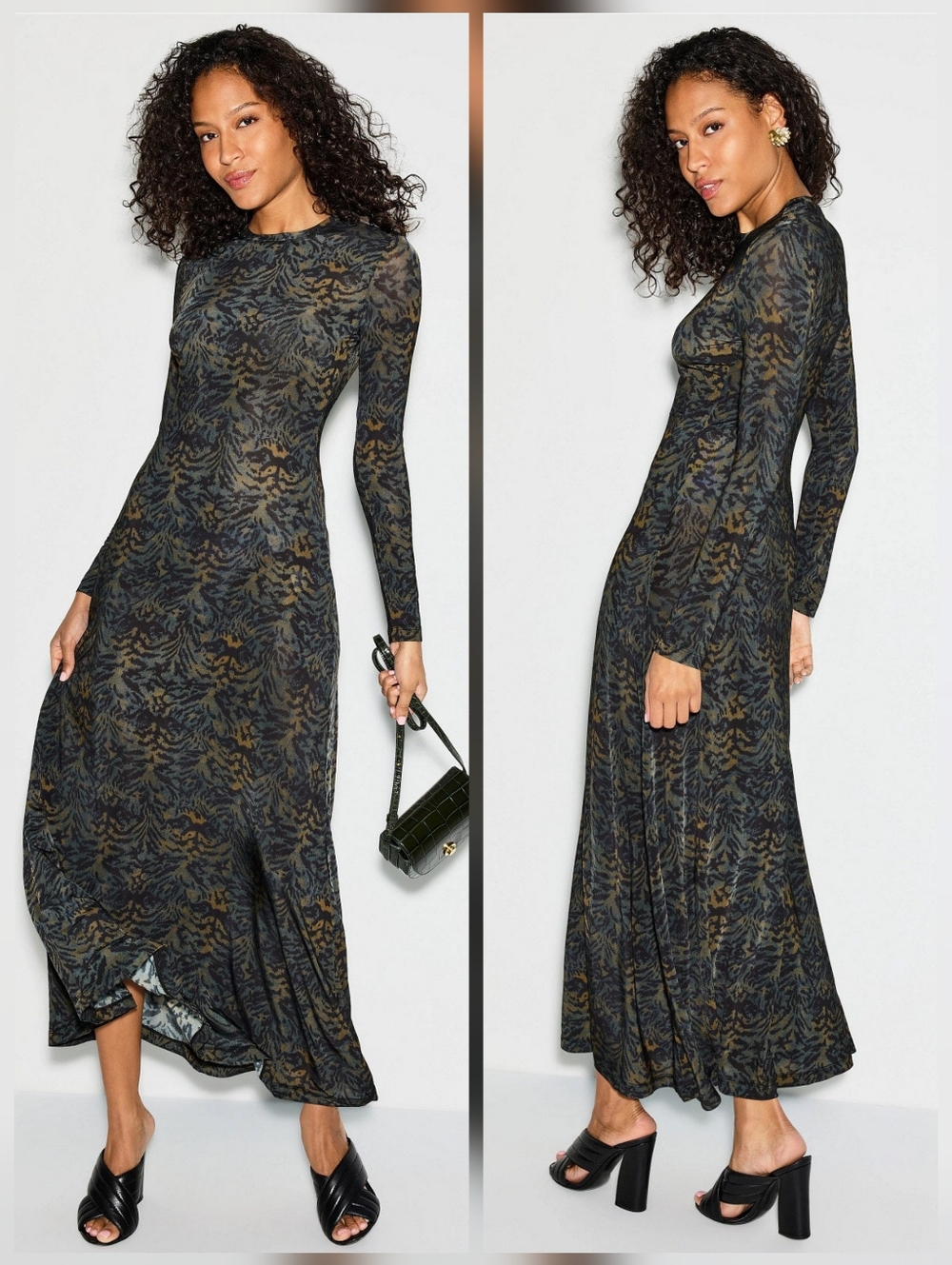 Ulla Johnson Amari Jersey Long Sleeve Casual Dress Crew Neck Size M